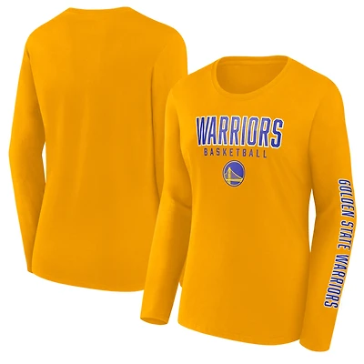 Women's Fanatics Gold Golden State Warriors Top Baller Long Sleeve T-Shirt