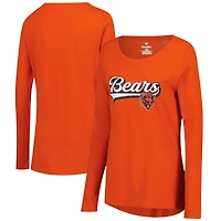 Women's Fanatics  Orange Chicago Bears Tail Sweep Long Sleeve T-Shirt