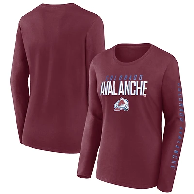 Women's Fanatics Burgundy Colorado Avalanche Top Shelf Long Sleeve T-Shirt