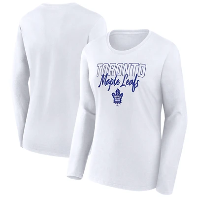 Women's Fanatics  White Toronto Maple Leafs Long Sleeve T-Shirt