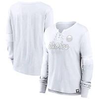 Women's Fanatics  Buffalo Sabres White Out Lace-Up Fashion Long Sleeve T-Shirt