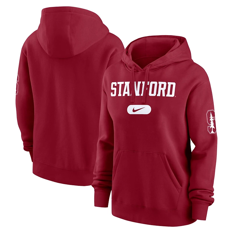 Women's Nike  Cardinal Stanford Cardinal Club Fleece Pullover Hoodie