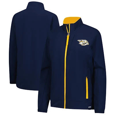 Women's Fanatics Navy Nashville Predators Authentic Pro Full-Zip Coaches Jacket