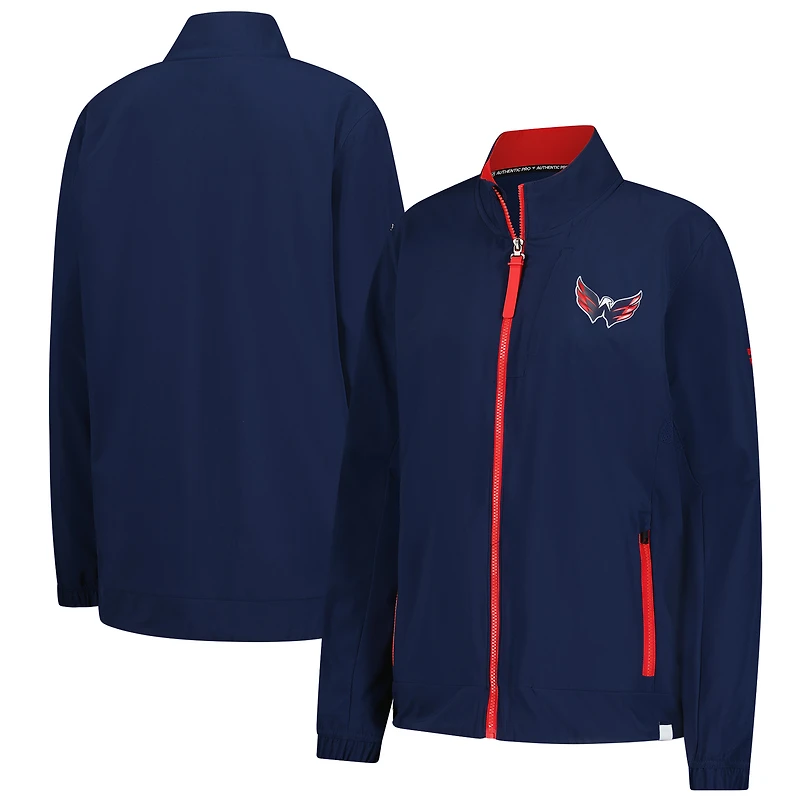 Women's Fanatics Navy Washington Capitals Authentic Pro Rink Coaches Full-Zip Jacket