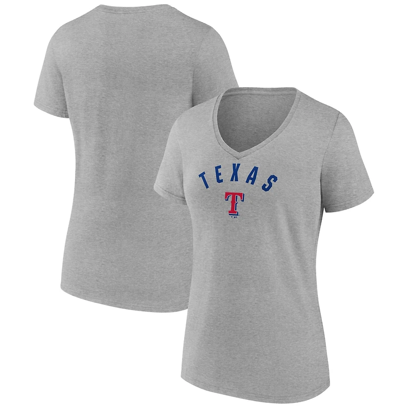 Women's Fanatics Gray Texas Rangers V-Neck T-Shirt