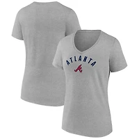 Women's Fanatics  Gray Atlanta Braves V-Neck T-Shirt