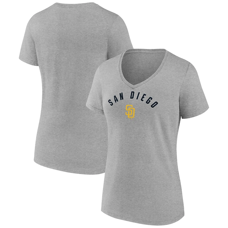 Women's Fanatics Gray San Diego Padres V-Neck T-Shirt