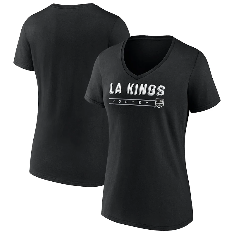 Women's Fanatics Black Los Angeles Kings V-Neck T-Shirt