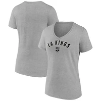 Women's Fanatics Gray Los Angeles Kings V-Neck T-Shirt