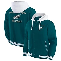 Men's Darius Rucker Collection by Fanatics Midnight Green Philadelphia Eagles Full-Snap Hoodie Jacket