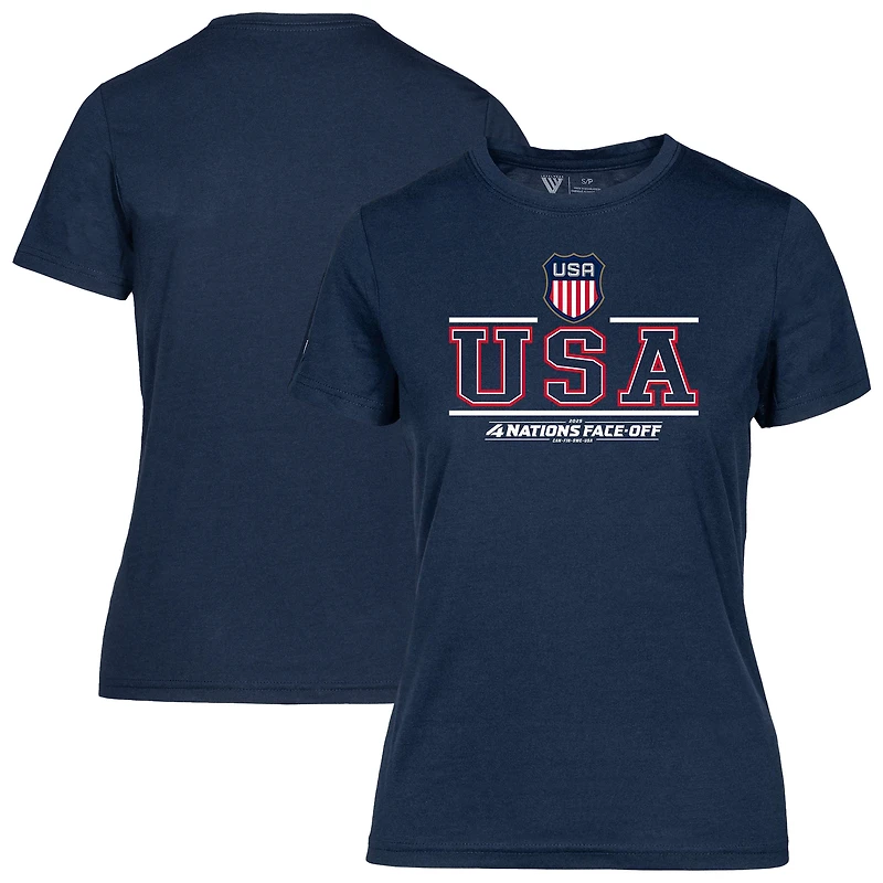 Women's Levelwear Navy USA 2025 4 Nations Face-Off Maddox T-Shirt