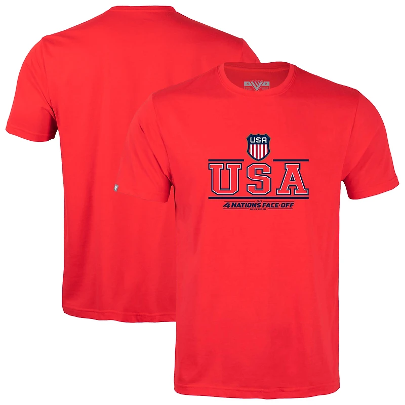 Men's Levelwear Red USA 2025 4 Nations Face-Off Richmond T-Shirt