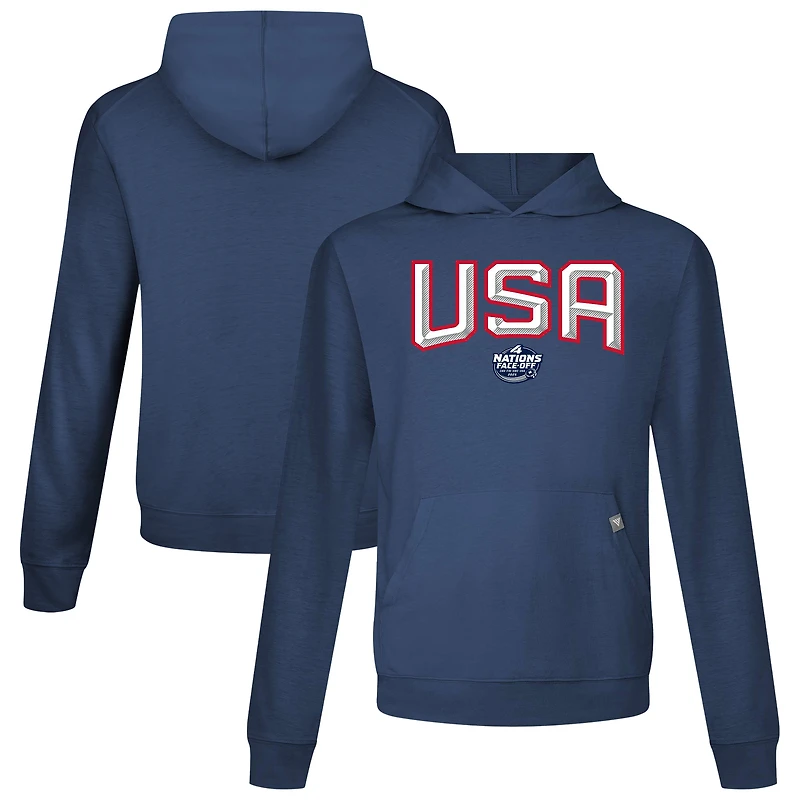 Men's Levelwear White USA 2025 4 Nations Face-Off Relay Pullover Hoodie