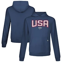 Men's Levelwear White USA 2025 4 Nations Face-Off Relay Pullover Hoodie