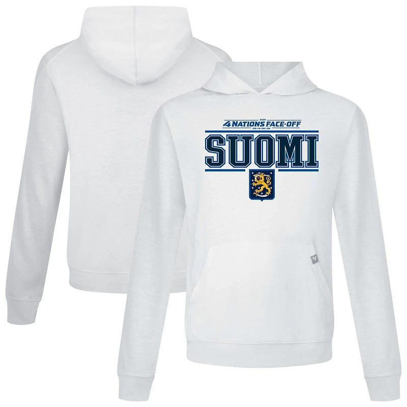 Men's Levelwear White Finland 2025 4 Nations Face-Off Relay Pullover Hoodie