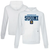 Men's Levelwear White Finland 2025 4 Nations Face-Off Relay Pullover Hoodie