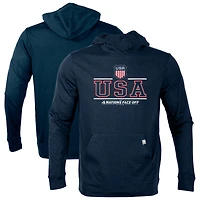 Men's Levelwear Navy USA 2025 4 Nations Face-Off Thrive Tri-Blend Pullover Hoodie
