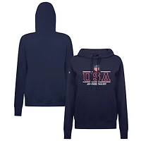 Women's Levelwear Navy USA 2025 4 Nations Face-Off Adorn Pullover Hoodie