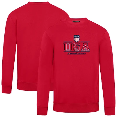 Men's Levelwear Red USA 2025 4 Nations Face-Off Zane Pullover Sweatshirt