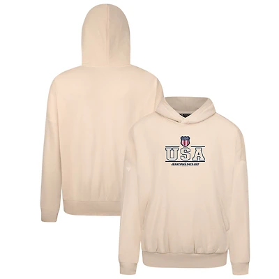 Men's Levelwear Khaki USA 2025 4 Nations Face-Off Contact Pullover Hoodie