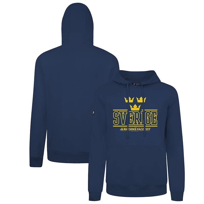 Men's Levelwear Navy Sweden 2025 4 Nations Face-Off Podium Pullover Hoodie
