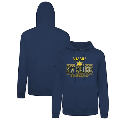 Men's Levelwear Navy Sweden 2025 4 Nations Face-Off Podium Pullover Hoodie