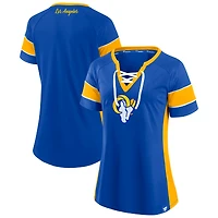 Women's Fanatics  Royal Los Angeles Rams Athena Lace-Up Top