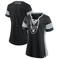 Women's Fanatics  Black Las Vegas Raiders Athena Lace-Up Top