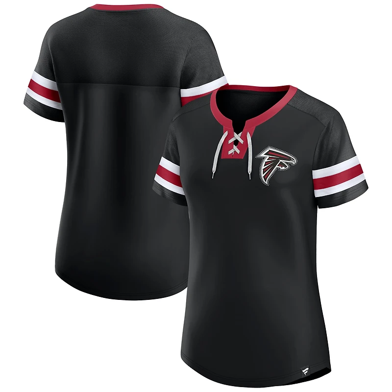 Women's Fanatics  Black Atlanta Falcons Lace-Up Bling T-Shirt