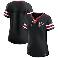 Women's Fanatics  Black Atlanta Falcons Lace-Up Bling T-Shirt