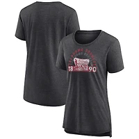 Women's Fanatics Heather Charcoal Oklahoma Sooners Badge Fade Tri-Blend T-Shirt