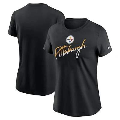 Women's Nike Black Pittsburgh Steelers Team City Roll T-Shirt