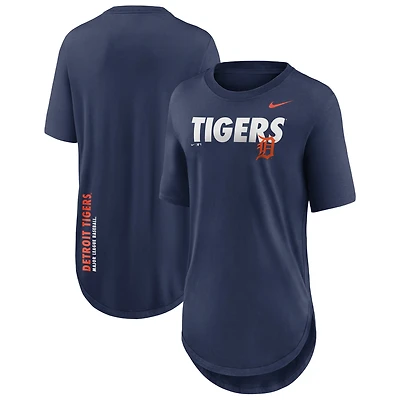 Women's Nike  Navy Detroit Tigers Nickname Weekend Tri-Blend T-Shirt