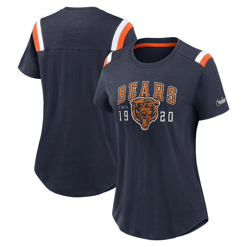 Women's Nike  Navy Chicago Bears Historic Slub Fashion T-Shirt