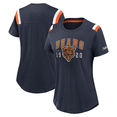 Women's Nike  Navy Chicago Bears Historic Slub Fashion T-Shirt
