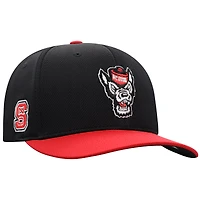 Men's Top of the World  Black NC State Wolfpack Reflex Fitted Hat