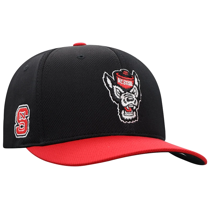 Men's Top of the World Black NC State Wolfpack Reflex Fitted Hat