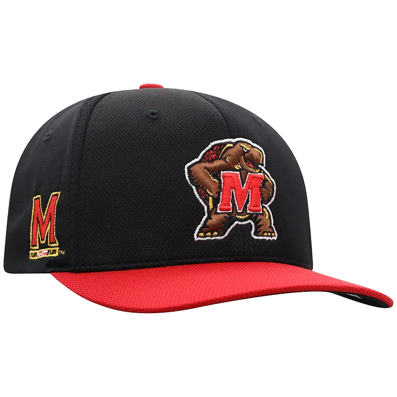 Men's Top of the World Black Maryland Terrapins Reflex Fitted Hat
