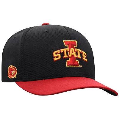 Men's Top of the World  Black Iowa State Cyclones Reflex Fitted Hat
