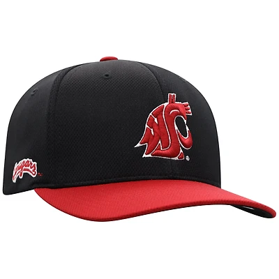 Men's Top of the World  Black Washington State Cougars Reflex Fitted Hat