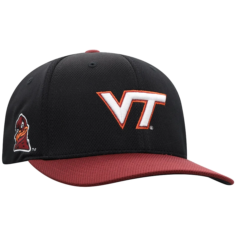 Men's Top of the World Black Virginia Tech Hokies Reflex Fitted Hat