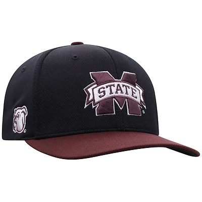 Men's Top of the World  Black Mississippi State Bulldogs Reflex Fitted Hat