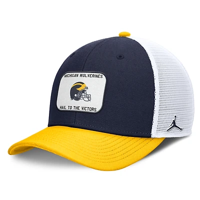 Men's Jordan Brand Navy/Maize Michigan Wolverines Rise Adjustable Trucker Hat