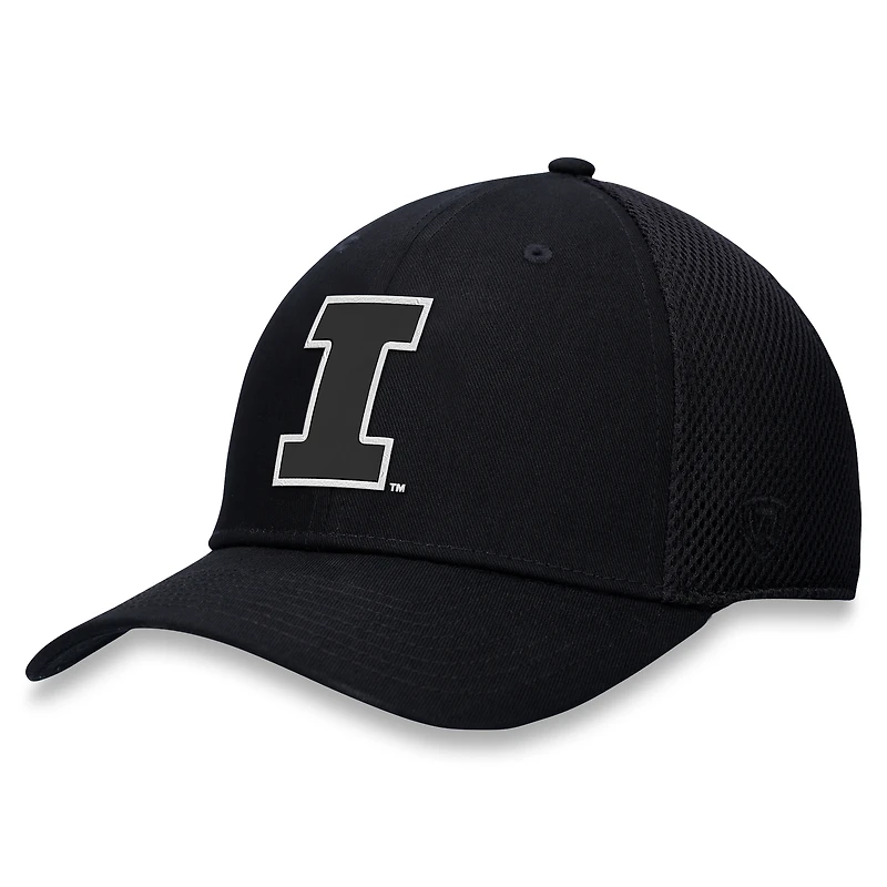 Men's Top of the World Black Illinois Fighting Illini Spacer Flex Hat