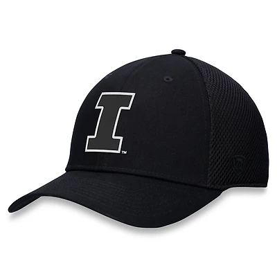 Men's Top of the World Black Illinois Fighting Illini Spacer Flex Hat