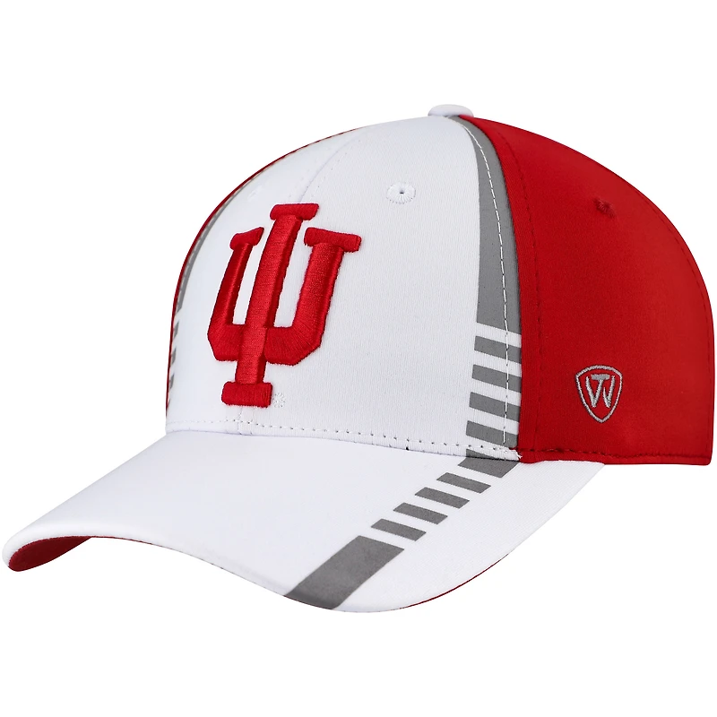 Men's Top of the World White/Crimson Indiana Hoosiers One-Fit Two-Tone Flex Hat