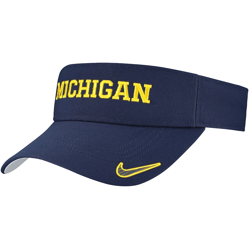 Men's Nike Navy Michigan Wolverines On-Field Ace Performance Adjustable Visor