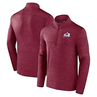 Men's Fanatics  Heather Burgundy Colorado Avalanche Authentic Pro Lightweight Quarter-Zip Pullover