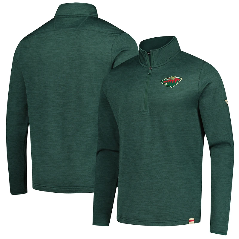 Men's Fanatics  Heather Green Minnesota Wild Authentic Pro Lightweight Quarter-Zip Pullover