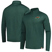 Men's Fanatics  Heather Green Minnesota Wild Authentic Pro Lightweight Quarter-Zip Pullover